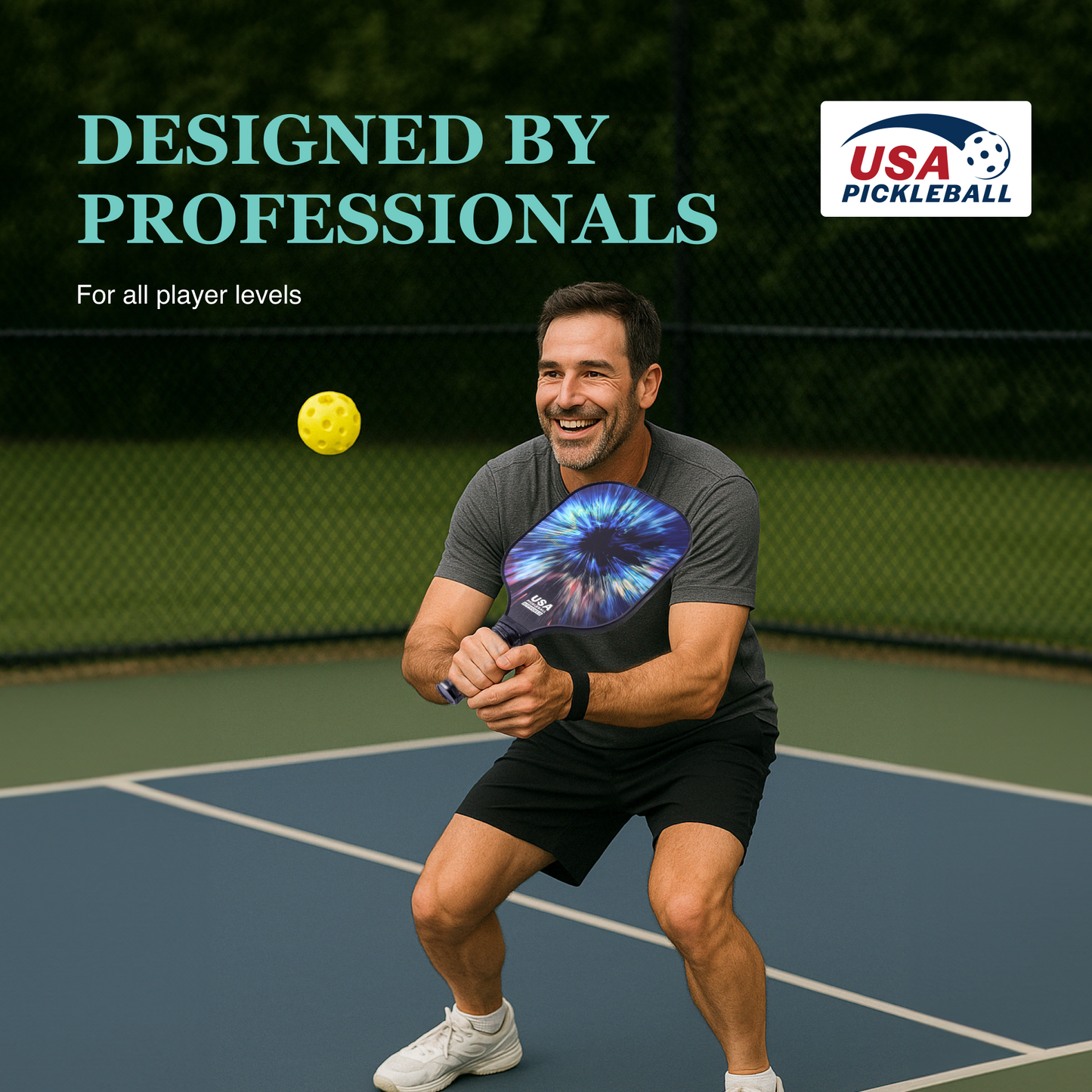 Pro Carbon Fiber Pickleball Paddle Set – USAPA Approved T300 Surface for Advanced Players | Lightweight, Spin-Friendly Paddles with Balls & Bag