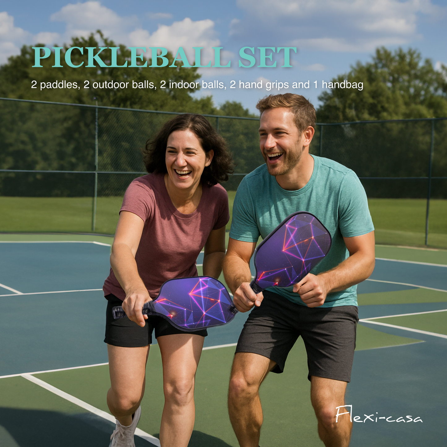 Carbon Fiber Pickleball Paddle Set – USAPA Approved for Speed & Agility | Lightweight Paddle Set with 4 Balls & Carry Bag for Fast Play
