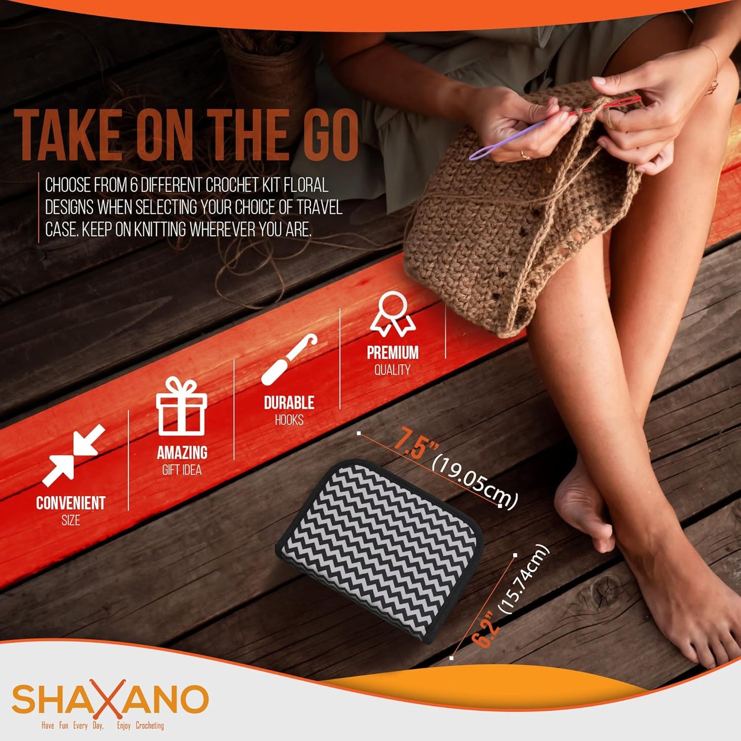 SHAXANO 95-Piece Crochet Hooks Kit with Case, Ergonomic Crochet Needles Weave Yarn Kits DIY Hand Knitting for Beginners & Experienced Crochet Lovers