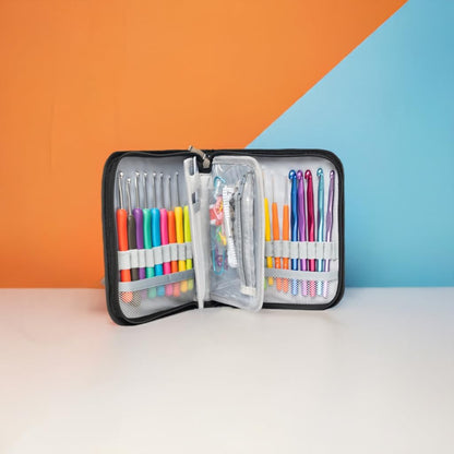 SHAXANO 95-Piece Crochet Hooks Kit with Case, Ergonomic Crochet Needles Weave Yarn Kits DIY Hand Knitting for Beginners & Experienced Crochet Lovers