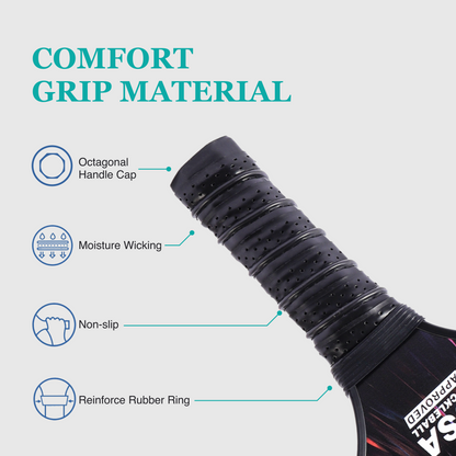Pro Carbon Fiber Pickleball Paddle Set – USAPA Approved T300 Surface for Advanced Players | Lightweight, Spin-Friendly Paddles with Balls & Bag