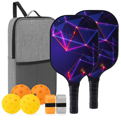 Carbon Fiber Pickleball Paddle Set – USAPA Approved for Speed & Agility | Lightweight Paddle Set with 4 Balls & Carry Bag for Fast Play
